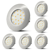 1 x RAW Customer Returns HiBay Set of 6 LED recessed spotlights 230V 5W ultra flat mini spot 60mm-68mm round module ceiling light warm white 500LM for the bathroom, kitchen, office, hallway, wet room - RRP €33.26