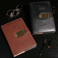 1 x RAW Customer Returns Ai-life Retro Vintage PU Leather Combination Lock Diary Writing Notebook Planner, A5 Size 215x150mm Password Diary Notepad, Secret Diary Notebook with Lock Password Coded Pen Holder - RRP €17.14