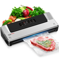 1 x RAW Customer Returns Bonsenkitchen vacuum sealer, vacuum sealer film sealing device for sous vide cooking and food stays fresh up to 6x longer, vacuum bag included, VS2100 Sliber  - RRP €30.14