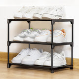 1 x RAW Customer Returns OLYREO 3 Tier Shoe Rack, Small Shoe Rack, Metal Shoe Storage, Slim Stackable Small Footwear Storage for Hallway, No Tools Required - RRP €21.62