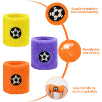 6 x Brand New Pack of 6 children s sports wristbands, football colourful sweatband children s arm, children s sports wristbands for football, basketball - RRP €39.24