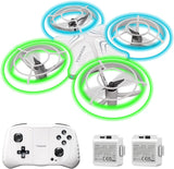 1 x RAW Customer Returns TOMZON Mini Drone for Children, Blue and Green LED Lights, RC Quadcopter with 2 Batteries, Headless Mode, Throw Go 3D Flip Rotation Circle Flight for Beginners Kids - RRP €36.29