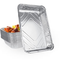 1 x RAW Customer Returns SENENQU 30 pieces grill aluminum trays large 2200ML, grill trays aluminum 31.5 x 21 x 5 CM, disposable aluminum foil trays for barbecue cooking grilling kitchen restoration - RRP €24.98