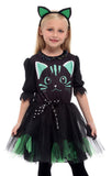 1 x Brand New Licus Girls Animal Cat Costume Cosplay Costume Children s Dress Halloween Carnival All Saints Day Evening 4-6 years, Cat  - RRP €32.75