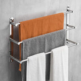 1 x RAW Customer Returns Lolypot towel rail multilayer 304 stainless steel, towel holder wall shelf, towel rack wall mounted, wall bath towel holder 3 bars, bath towel rail for bathroom and kitchen - RRP €45.76