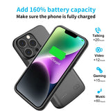 1 x RAW Customer Returns YISHDA Battery Case for iPhone 14, 7000mAh Ultra-Slim Portable Charger Case Rechargeable Battery Pack Charging Case Compatible with iPhone 14 6.1 Inch Black - RRP €30.42