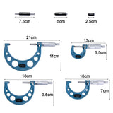 1 x RAW Customer Returns Beslands outside micrometer set 4 pieces 0-25 mm, 25-50 mm, 50-75 mm, 75-100 mm micrometer screw micrometer set outside diameter micrometer outside micrometer - RRP €76.99