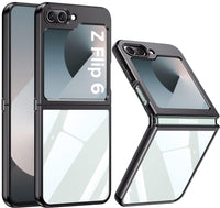 1 x RAW Customer Returns Z Flip 6 Case, Cell Phone Case for Samsung Galaxy Z Flip 6 Case Original Ultra Thin Lightweight Transparent Crystal Acrylic PC Cover for Samsung Z Flip 6 Case with Metal Button Silicone Shockproof Case Black  - RRP €22.99