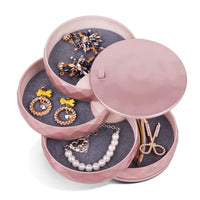 1 x RAW Customer Returns INMORVEN Jewelry Storage Jewelry Box Girls Jewelry Box Women Jewelry Box 4 Levels Rotatable Can Be Locked for Ring Earrings Storage Necklace Hair Tie Gift Rose Gold  - RRP €19.15