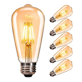 1 x RAW Customer Returns CMYK Edison Vintage Light Bulb E27 Led Warm White 4W Equivalent to 40 Watt, St64 E27 Led Vintage Light Bulb 2700K, Decorative Light Bulb for Nostalgia and Retro Lighting in the House Caf Bar Etc - 6 Pieces - RRP €19.55