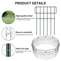 1 x RAW Customer Returns Garden fence metal fence elements garden fences decorative fence complete set fence, garden fence animals fence decorative garden fence metal for terrace yard garden 10 pieces  - RRP €40.23