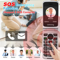 1 x RAW Customer Returns USHINING 4G senior mobile phone without contract, clamshell phone with large buttons for seniors with 2.8 and 1.77 inch dual color display, SOS function, charging station, dual SIM, speed dial, alarm clock, black - RRP €62.99