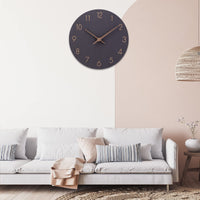 1 x RAW Customer Returns ACCSHINE MDF Wooden Wall Clock No Ticking Noise Silent Modern 30cm Quartz Large Battery Operated Wall Clock Easy to Read for Room Home Kitchen Bedroom Office School Black  - RRP €23.54