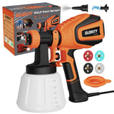 1 x RAW Customer Returns Electric Paint Spray System, GLORITY 700W HVLP Paint Spray Gun, 4 Nozzles and 3 Patterns, 1200 ML Paint Container, Flow Rate 1000 ml min, for Indoor and Outdoor Use, PS80A Orange - RRP €59.99