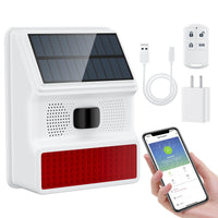 1 x RAW Customer Returns Chatthen WiFi motion detector outdoor, solar motion sensor with remote control, 120 dB infrared sensor compatible with Tuya Smart Smart Life APP - RRP €38.77