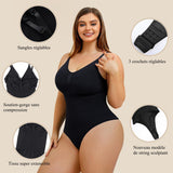 1 x RAW Customer Returns Bafully Body Shapewear for Women Slimming Belt Flat Stomach Bodysuit Shapewear Invisible Slimming Body Shaper Thong Black XS S - RRP €33.97