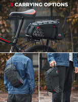 1 x RAW Customer Returns KEMIMOTO 2 IN 1 pannier bag, 8L waterproof bicycle bags for luggage rack, multiple compartments, with carrying handle and shoulder strap, bicycle bags for the rear - RRP €32.99