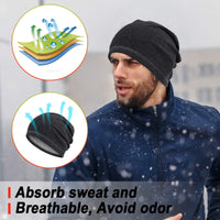 2 x Brand New Hasagei Men Skull Cap Breathable Comfortable High Elastic Windproof Running Skiing Cycling Snowboarding Climbing Motorcycling - RRP €48.0