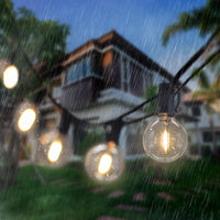 1 x RAW Customer Returns DeepDream Solar Fairy Lights Outdoor, 14M G40 Bulbs Fairy Lights Outdoor with 25 2 Bulbs, 4 Light Modes IP65 Waterproof Outdoor LED Fairy Lights for Garden Balcony Wedding Party, Warm White - RRP €44.98