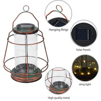 4 x Brand New Greenidea Smart Lighting Speaker Solar Lanterns for Outdoor Use with Shepherd Hook Hanging Lantern in Vintage Style, Solar Lantern with Handle, Hanging Lamp for Outdoor Use, Garden Lanterns Decoration - RRP €81.6