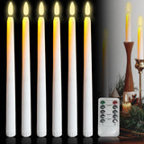 1 x RAW Customer Returns Pack of 6 LED stick candles with remote control, 27 x 2.0 cm, flameless long candles, battery operated LED electric stick candles, flameless long candles, warm white light for Christmas decoration, wedding party - RRP €12.7