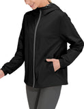 1 x RAW Customer Returns Mapamyumco Women s Lightweight Hooded Softshell Jacket for Running Hiking Windproof Water Resistant Black XS - RRP €33.47