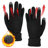 2 x RAW Customer Returns Winter Gloves Men Women Winter Thermo, Winter Warm Touchscreen Gloves Thermal Winter Gloves Knitted Gloves Knitted Gloves with Elastic Cuff, Windproof Gloves - RRP €19.66