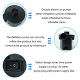 1 x RAW Customer Returns Electric air pump, 2 in 1 inflate and deflate air pump with 3 air nozzles DC12V AC110V-240V for inflatable mattress, sofa, air mattress pool, boat, swimming ring - RRP €8.54