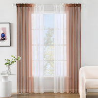 1 x RAW Customer Returns MIULEE Curtain Light Coffee Transparent Living Room Modern Curtain Two-Tone Sliding Curtains Curtains Bedroom Set of 2 140 x 175 cm - RRP €20.49