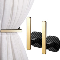 1 x RAW Customer Returns Tiebacks Gold Curtain Holders Self-Adhesive Curtain Holders L Shaped Curtain Hooks in Nordic Style Window Treatment Holder for Home Office Curtains Decoration Black, 2 Pack  - RRP €16.34