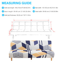 1 x RAW Customer Returns ele ELEOPTION Sofa Cover Without Armrests, Modern Print Sofa Cover 3 Seater Without Armrest Stretch Couch Cover Armless Sofa Bed Cover for Foldable Sofa Bed Without Armrests, 180-210 cm Style 4  - RRP €26.77