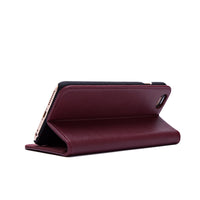 1 x RAW Customer Returns 32nd Classic Series - Leather Case Cover for Apple iPhone 6 6S, Genuine Leather Case Design Made with Card Slot, Magnetic and Stand - Burgundy - RRP €21.99