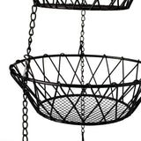 1 x RAW Customer Returns WUWEOT Hanging Fruit Basket with 3 Levels Made of Robust Wire 68cm Fruit Basket for Hanging Fruit Hanging Basket with Longer Individually Adjustable for Hanging and Storage for Fruit Vegetables Black - RRP €19.15