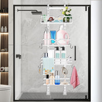 1 x Brand New ABCOOL Organizer and Storage Racks for Door 4 Tier for Kitchen Bedroom Bathroom Laundry Garage with Shoes Snacks Clothes Towel Spice Bottles Metal Steel Baskets - RRP €40.33