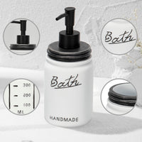 1 x RAW Customer Returns LKKL Mason Jar Bathroom Accessories Set 5 Pieces Bathroom Jars Complete Set with Soap Dispenser Toothbrush Holder Dressing Table Tray, 2 Cotton Jar Organizer Rustic Farmhouse Decoration - Black - RRP €59.94