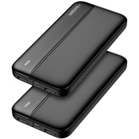 1 x RAW Customer Returns PowerBank 10000mAh - 2 pieces, GREPRO external mobile phone batteries, power bank small but strong with Type-c Micro input ports and 2.4A 2 USB USB-C output ports for smartphones, tablets - RRP €20.1