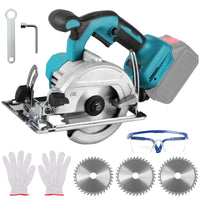 1 x RAW Customer Returns Brushless mini circular saw, hand circular saw for Makita 18V battery with 4 saw blades 125mm , copper motor can cut diagonally 0-8000RM min multifunctional saw for woodworking - RRP €77.64