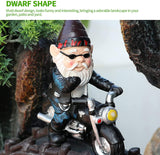 1 x RAW Customer Returns Garden gnome motorcycle gnomes, 13.3cm x 13cm statue waterproof sun protection garden decoration for the garden, decoration for the terrace, decoration for the balcony - RRP €18.14