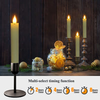 2 x RAW Customer Returns Ymenow LED stick candles with timer function, 6 pieces 16.5 cm ivory LED real wax candles, short flickering flame with remote control for room, party decoration, living room, wedding decoration, table decoration - RRP €59.98