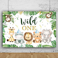 3 x Brand New YGCHEN Wild One Background Wild One Birthday Decoration Jungle Safari Animals Photo Background Cake Table Decoration Birthday Backdrop Banner for 1 Year Old Baby Shower - RRP €43.32