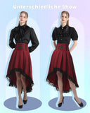 1 x Brand New FCCAM Steampunk Women s Skirt Red Skirt Women s Knee-Length Gothic Skirt Goth Skirt Festival Skirt Pirate Skirt XXL 3XL - RRP €30.23