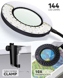 1 x RAW Customer Returns ARTDOT 10X magnifying glass with light and stand, magnifying lamp with 144 LEDs, 5 adjustable colors and 9 brightness levels, as diamond painting accessory, magnifying lamp for reading, crafts, jewelers, model making - RRP €35.4