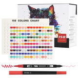 1 x RAW Customer Returns hhhouu 150 Colors Dual Tip Brush Pens Watercolor Markers, Hand Lettering Pens Felt Pens for Adults Calligraphy Drawing Manga Coloring Book Pens HO-150B - RRP €35.99