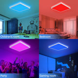 1 x RAW Customer Returns 24W LED ceiling light dimmable with remote control, 29.5cm 4000K RGB color changing ceiling lamp LED panel, IP54 square flat lamp bedroom for children s room living room bathroom neutral white 2350LM - RRP €29.99