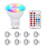 1 x RAW Customer Returns YAYZA GU10 LED color changing lamp, 5W dimmable warm white light bulb 3000K , 450LM RGB spot light, 120 colors, 5 modes, RGB bulb with remote control, for track lights, downlights 8 pieces  - RRP €36.29