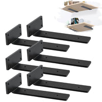 1 x RAW Customer Returns MLOQI 6 pieces shelf bracket black, shelf support shelf support heavy-duty angle angle, shelf wall bracket, shelf shelf angle heavy-duty 30 cm - RRP €40.99