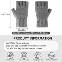 9 x Brand New Winter Half Gloves, Men and Women Stretchy Knitted Warm Fingerless Gloves for Outdoor Work Home Sports - RRP €105.21