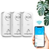 1 x RAW Customer Returns WiFi Water Detector Water Alarm 2.4G WiFi , 90 dB Water Sensor Alarm and App Alarm, Wireless Water Alarm, for Pipes, Bedroom, Kitchen, Bathroom, Basement 3 Pack  - RRP €45.24