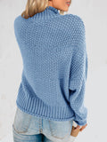 1 x RAW Customer Returns Saodimallsu women s sweater oversized turtleneck knitted sweater batwing long sleeve loose chunky knit sweater blue L - RRP €40.33