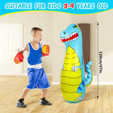 1 x RAW Customer Returns EQARD Punching Bag for Kids 120cm Inflatable Dinosaur Bop Bag with Thicker Material Instant Bounce Back with Boxing Gloves Karate Kickboxing Taekwondo Kids Gift for Ages 3-9 Girls Boys - RRP €32.35